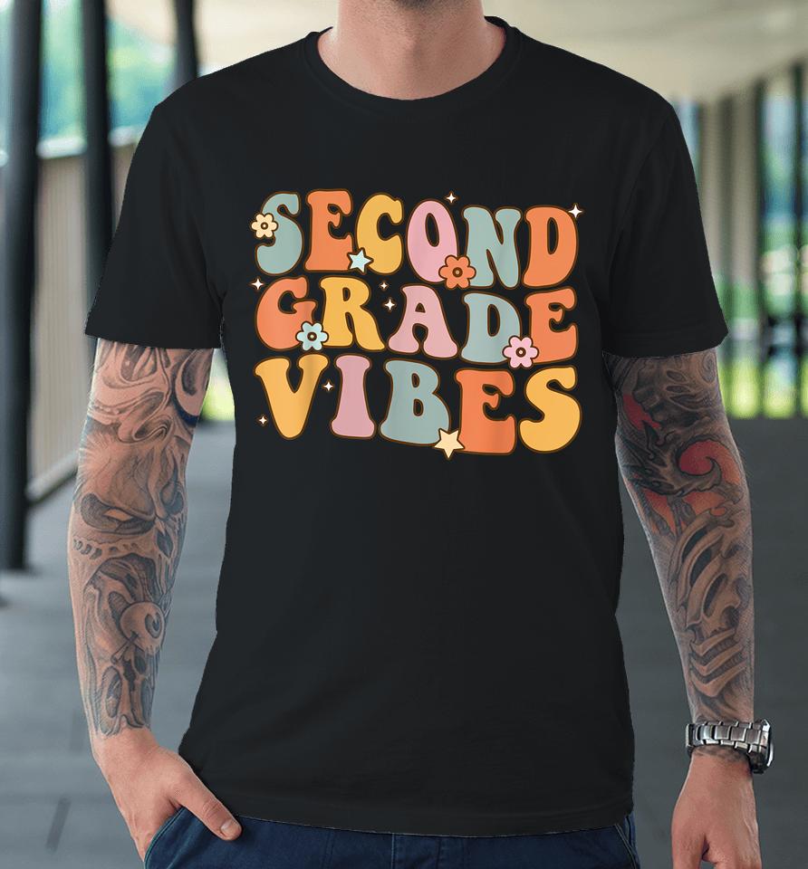 Back To School Second Grade Vibes Student Teacher Retro Premium T-Shirt