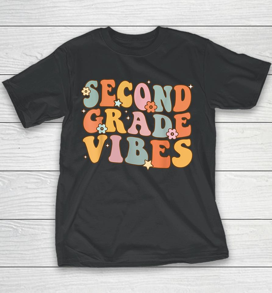 Back To School Second Grade Vibes Student Teacher Retro Youth T-Shirt