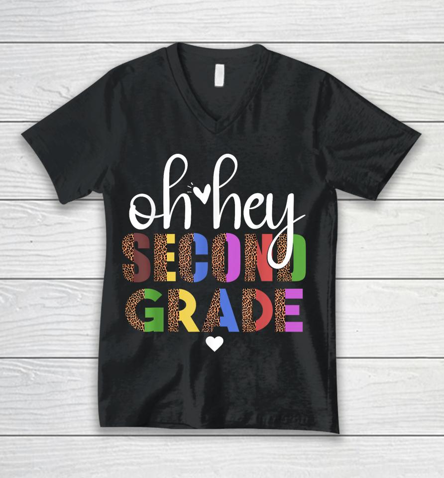 Back To School Students Teacher Oh Hey 2Nd Second Grade Unisex V-Neck T-Shirt