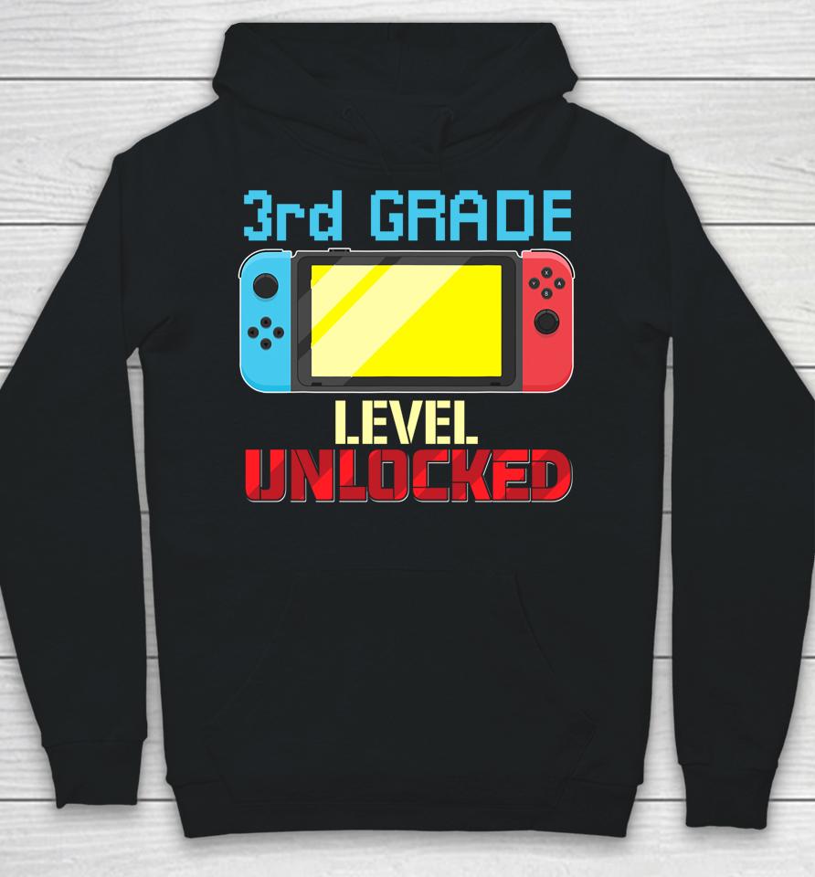 Back To School Video Gamer 3Rd Grade Level Unlocked Boys Kid Hoodie