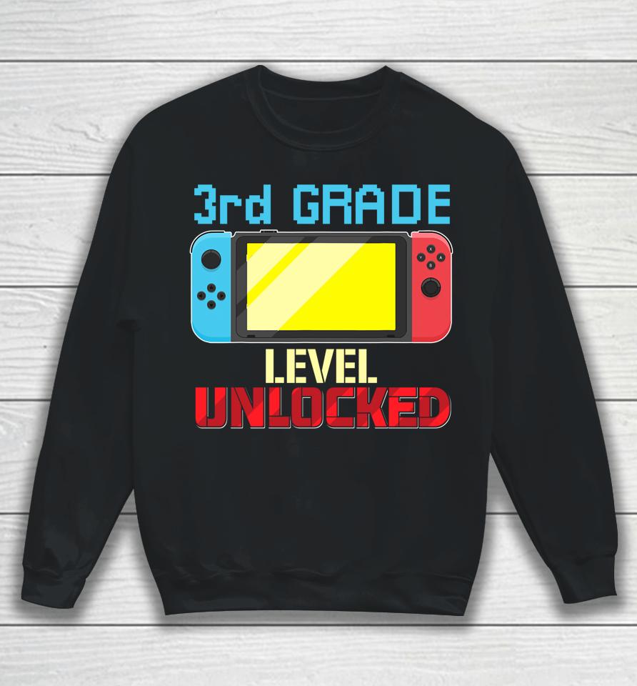 Back To School Video Gamer 3Rd Grade Level Unlocked Boys Kid Sweatshirt