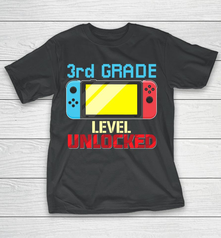 Back To School Video Gamer 3Rd Grade Level Unlocked Boys Kid T-Shirt