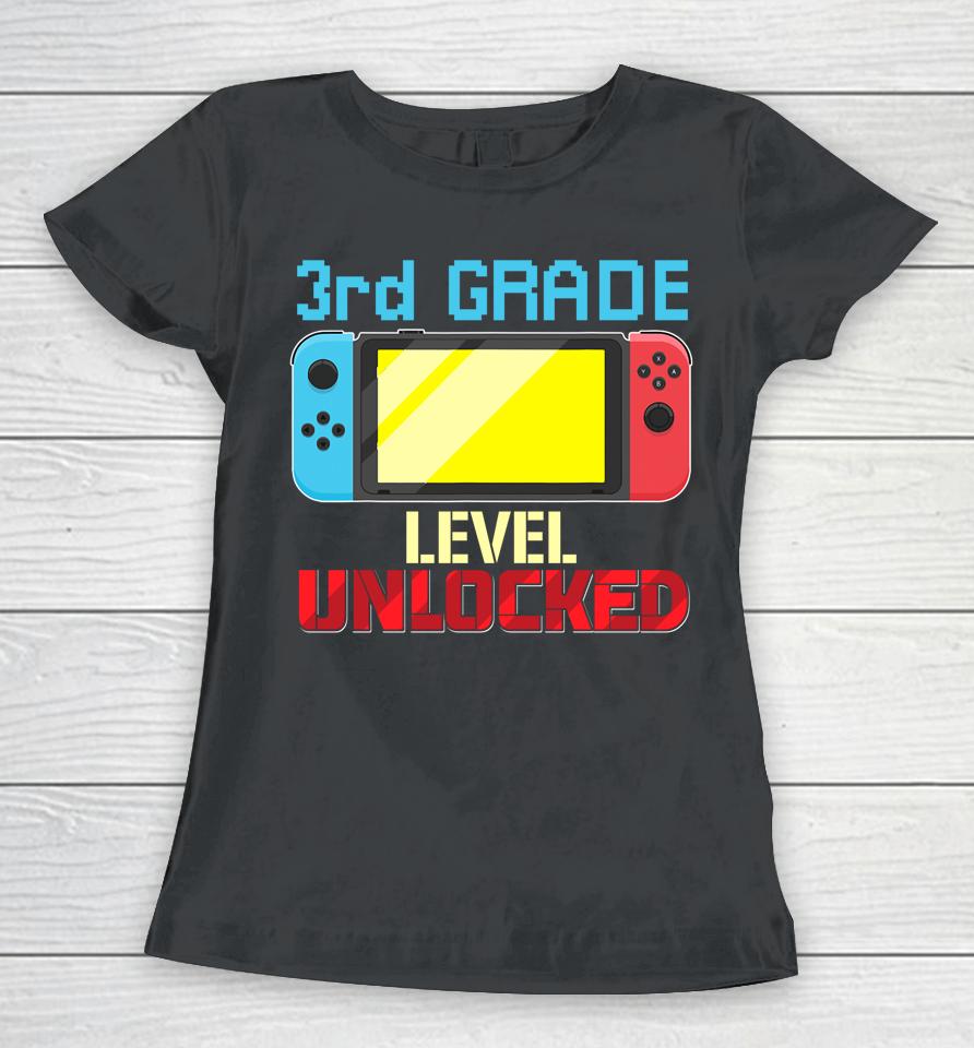 Back To School Video Gamer 3Rd Grade Level Unlocked Boys Kid Women T-Shirt