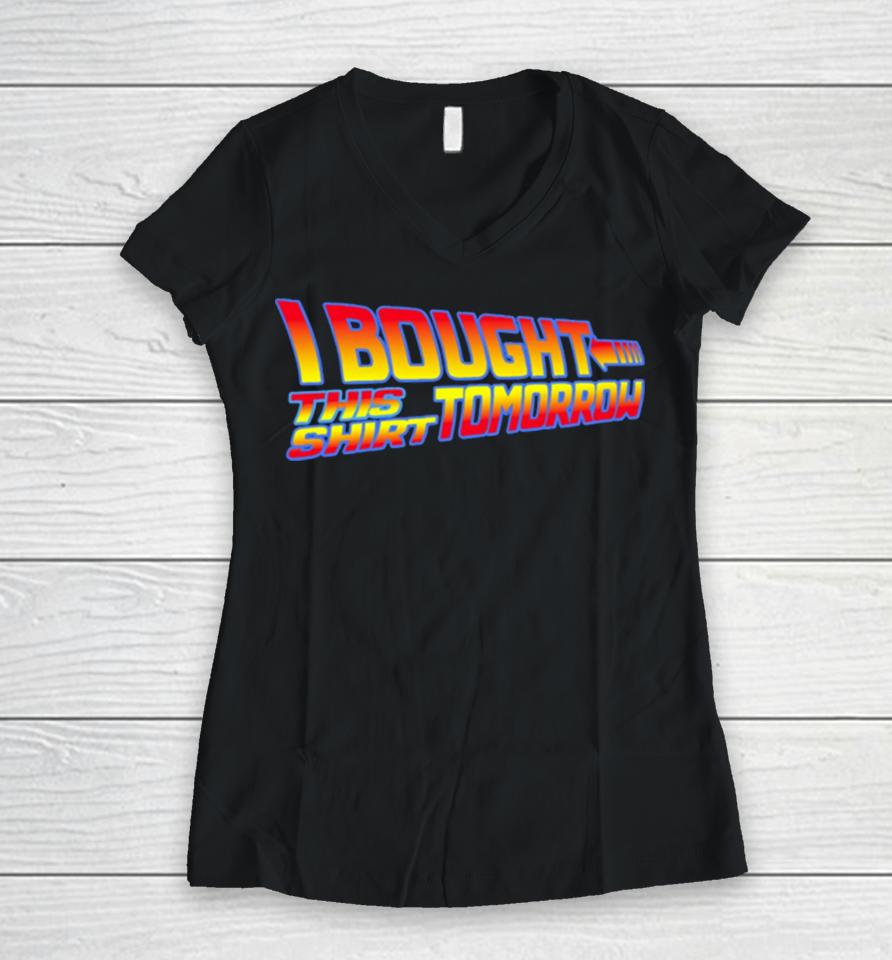 Back To The Future Movie I Bought This Tomorrow Vintage Women V-Neck T-Shirt