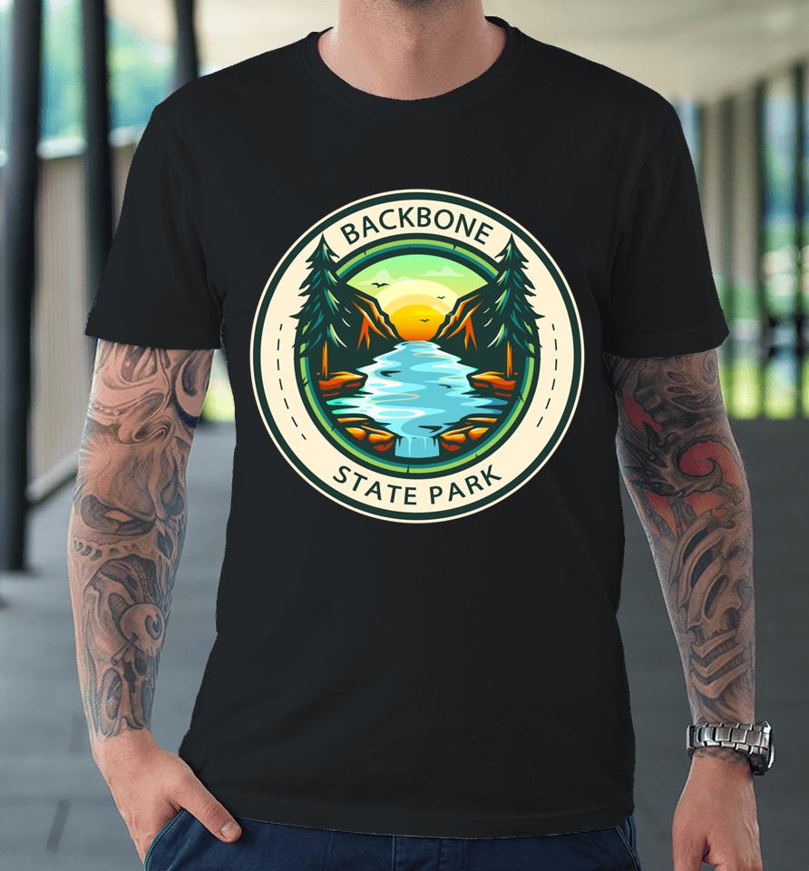 Backbone State Park Iowa Badge Vintage Premium T-Shirt