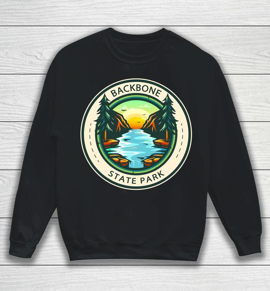 Backbone State Park Iowa Badge Vintage Sweatshirt