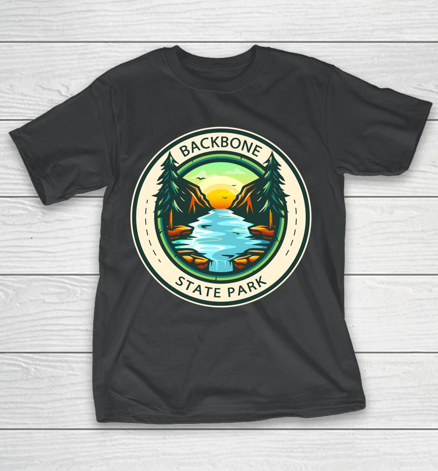 Backbone State Park Iowa Badge Vintage T-Shirt