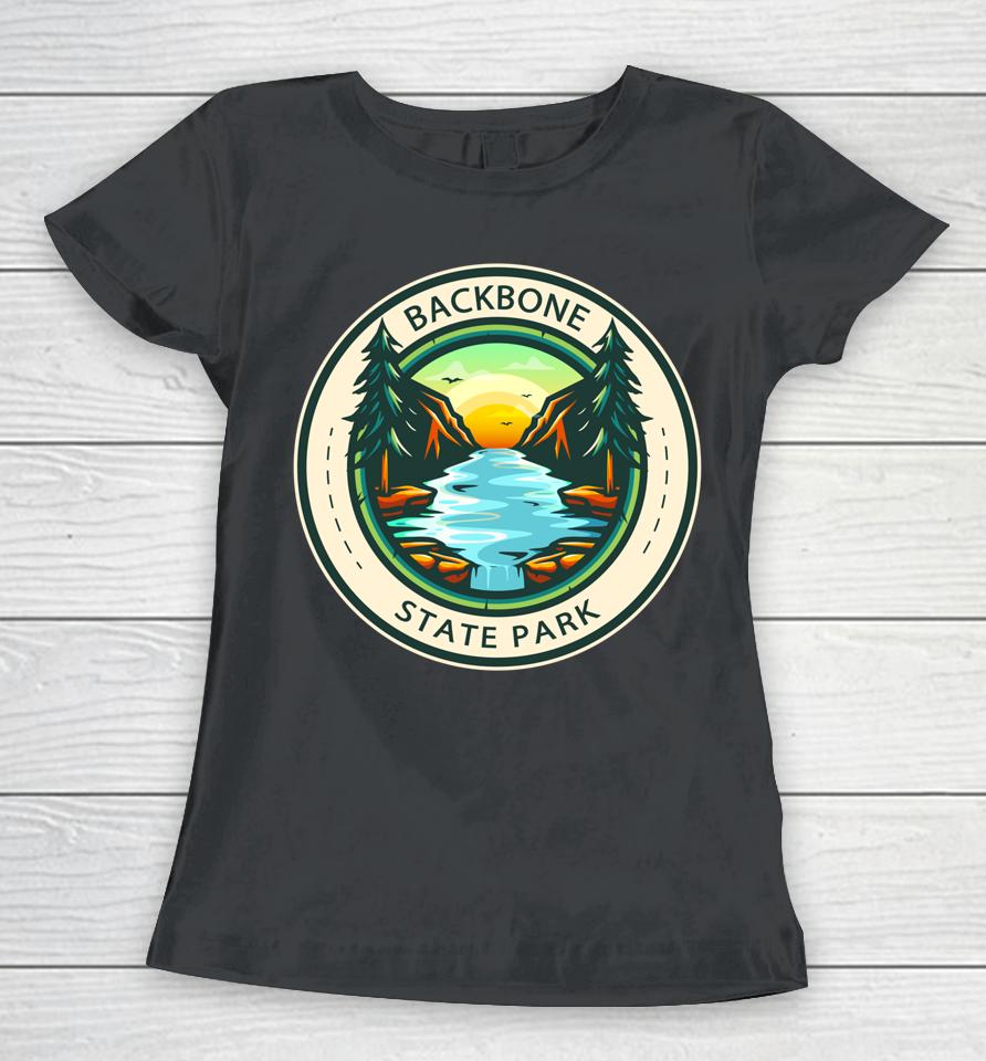 Backbone State Park Iowa Badge Vintage Women T-Shirt