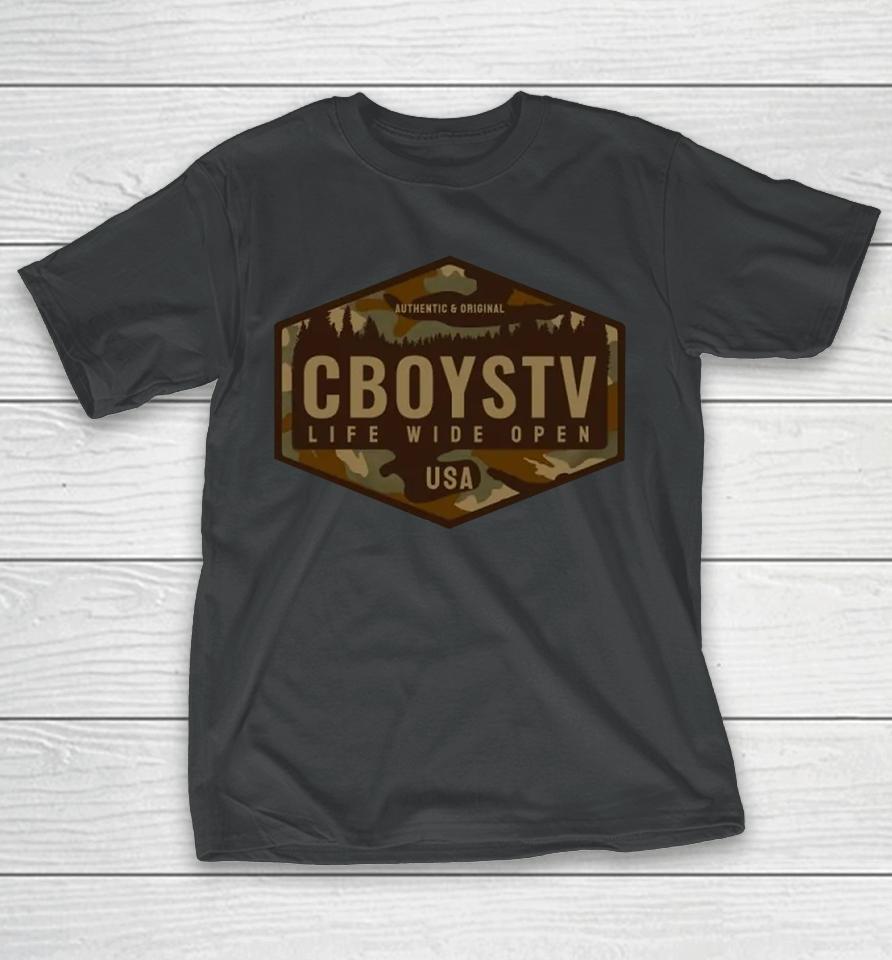 Backwoods Cboystv Life Wide Open Logo T-Shirt