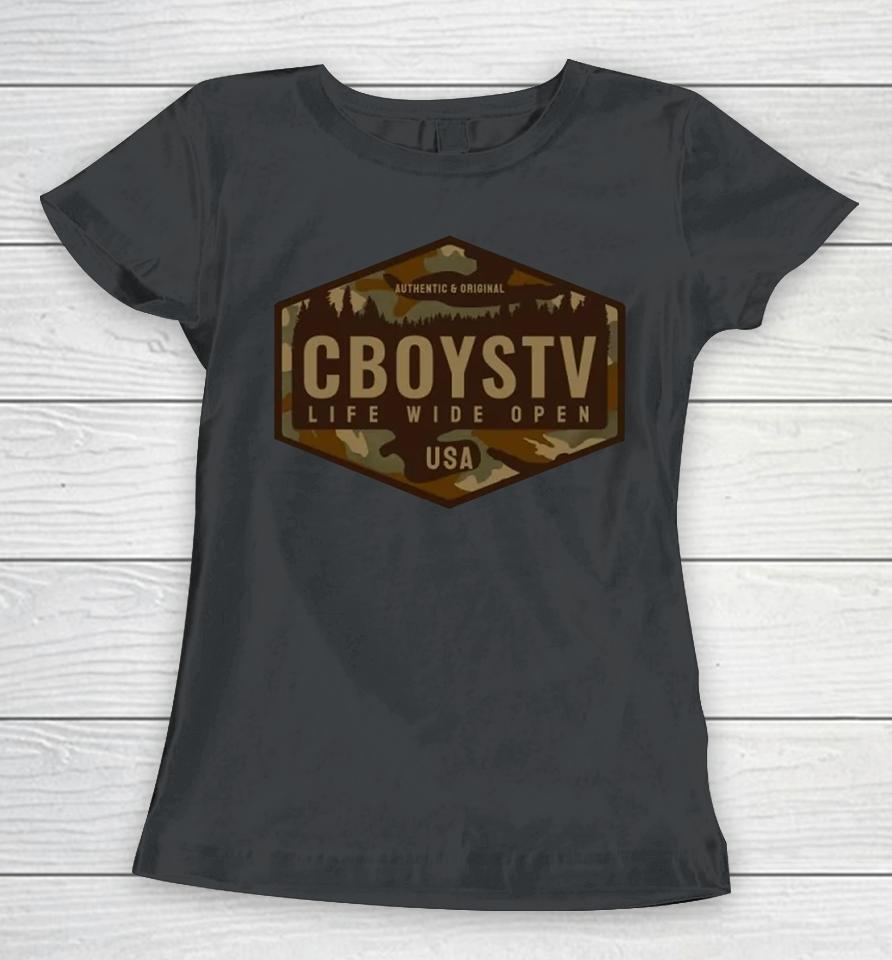 Backwoods Cboystv Life Wide Open Logo Women T-Shirt