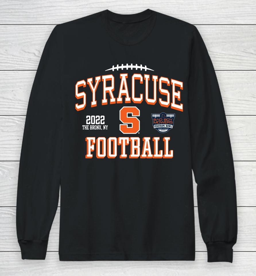 Bad Boy Mowers 2022 Syracuse Orange Pinstripe Bowl Black Long Sleeve T-Shirt