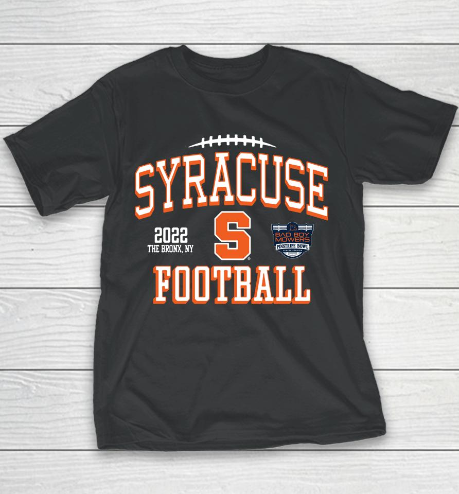 Bad Boy Mowers 2022 Syracuse Orange Pinstripe Bowl Black Youth T-Shirt