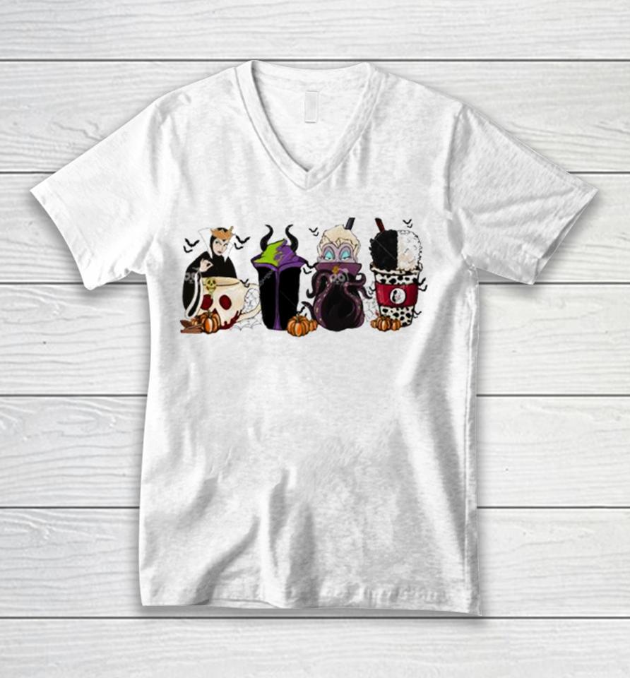 Bad Witches Bad Girl Witch Coffee Halloween 2023 Unisex V-Neck T-Shirt