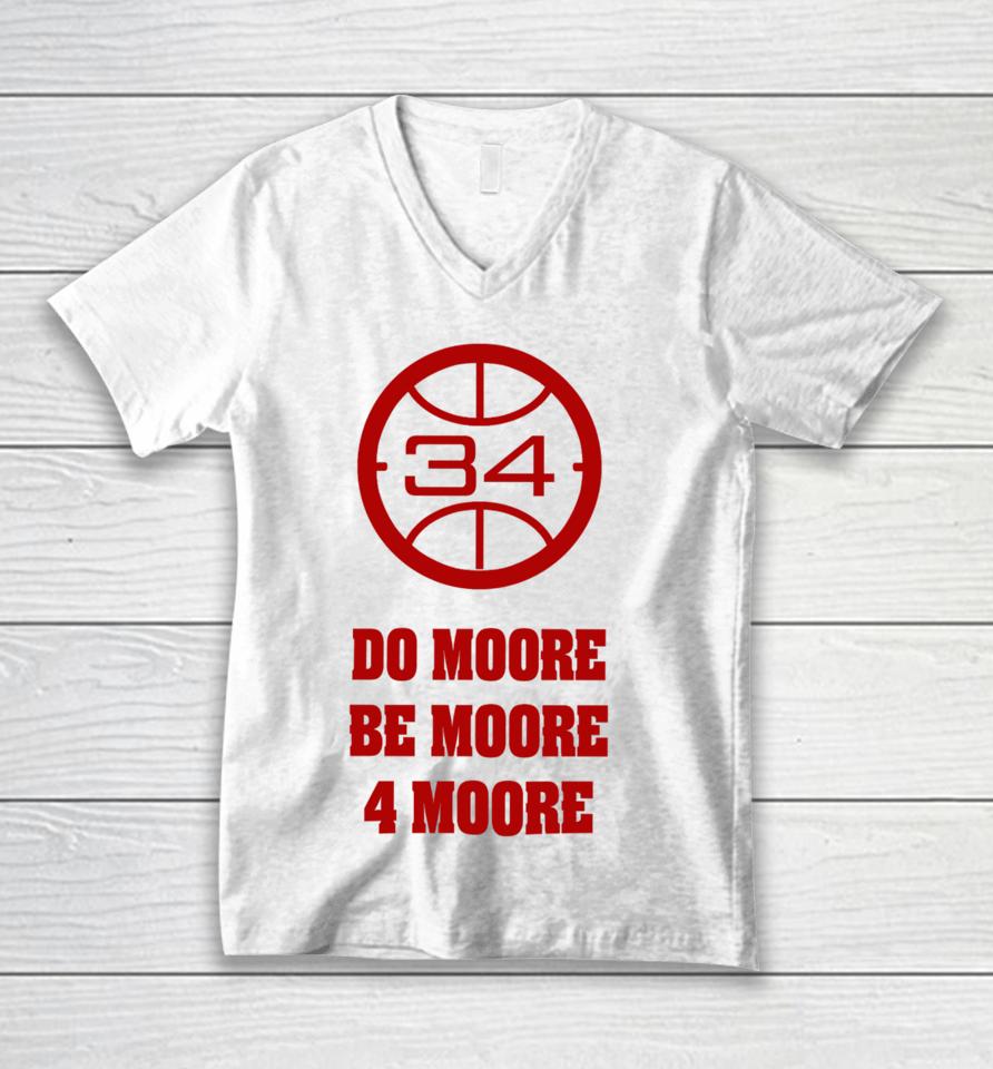 Badgermbb Wisconsin Basketball Do Moore Be Moore 4 Moore Unisex V-Neck T-Shirt