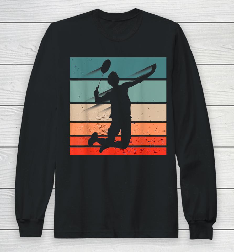 Badminton Player Jump Smash Long Sleeve T-Shirt