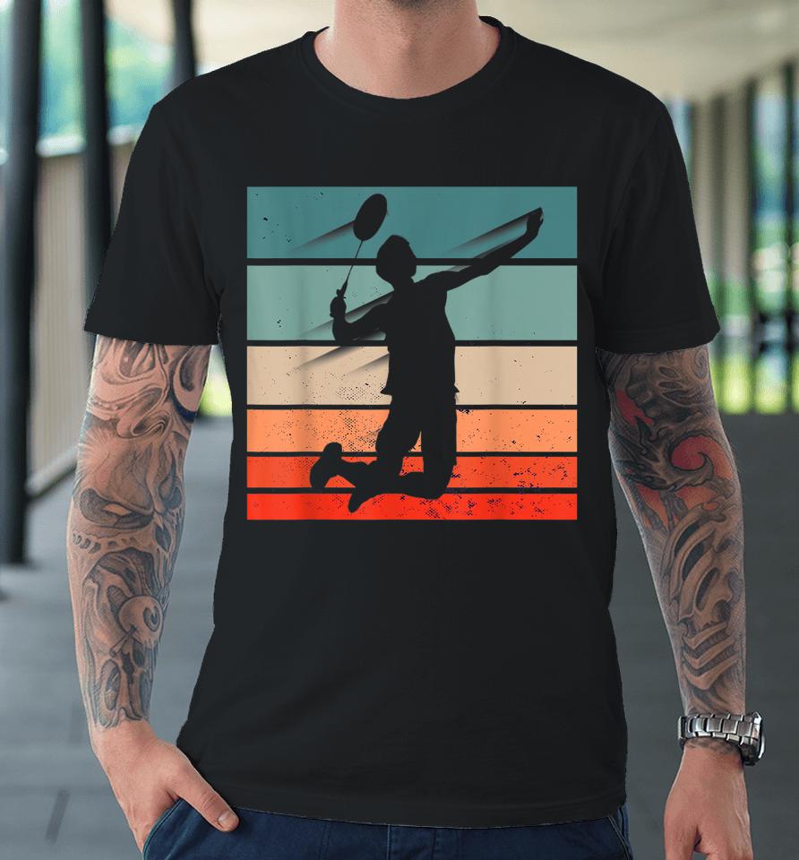 Badminton Player Jump Smash Premium T-Shirt