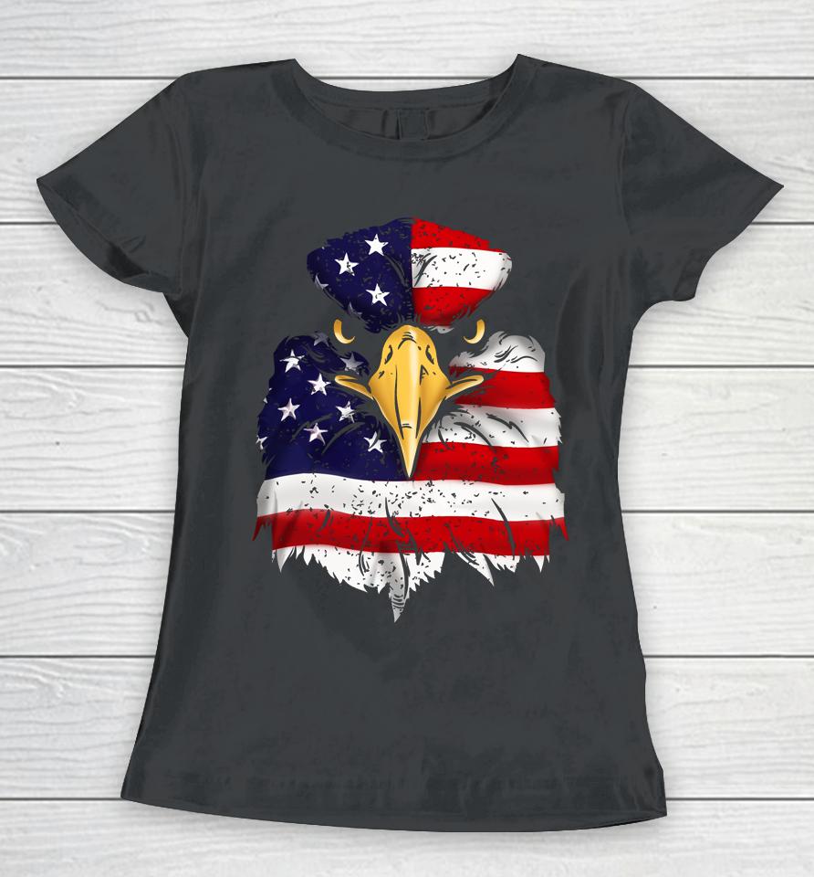 Bald Eagle 4Th Of July American Flag Patriotic Freedom Usa Women T-Shirt