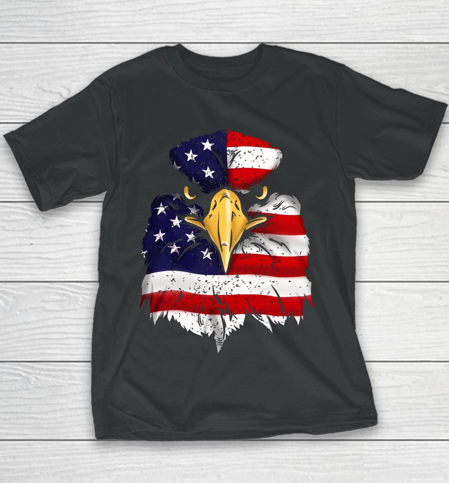 Bald Eagle 4Th Of July American Flag Patriotic Freedom Usa Youth T-Shirt