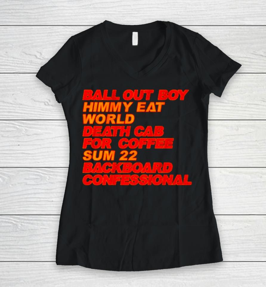 Ball Out Boy Himmy Eat World Death Cab For Coffee Women V-Neck T-Shirt