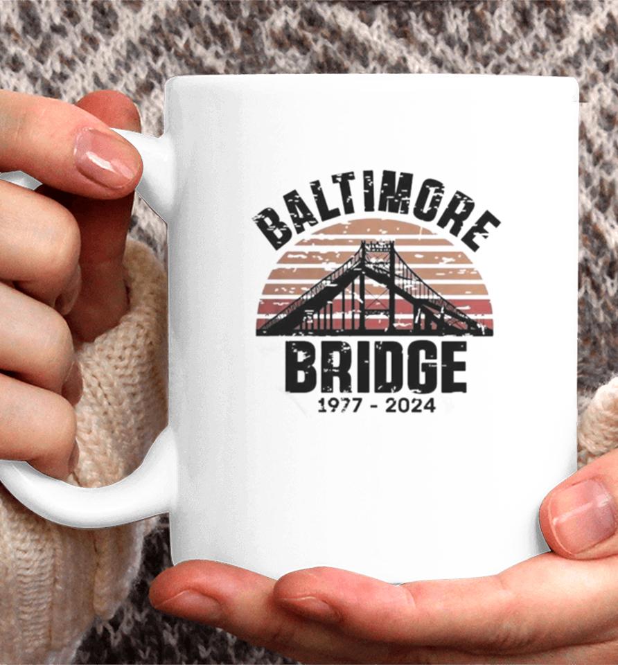 Baltimore Bridge Collapse Stay Strong Francis Scott Key 1977 2024 Vintage Coffee Mug