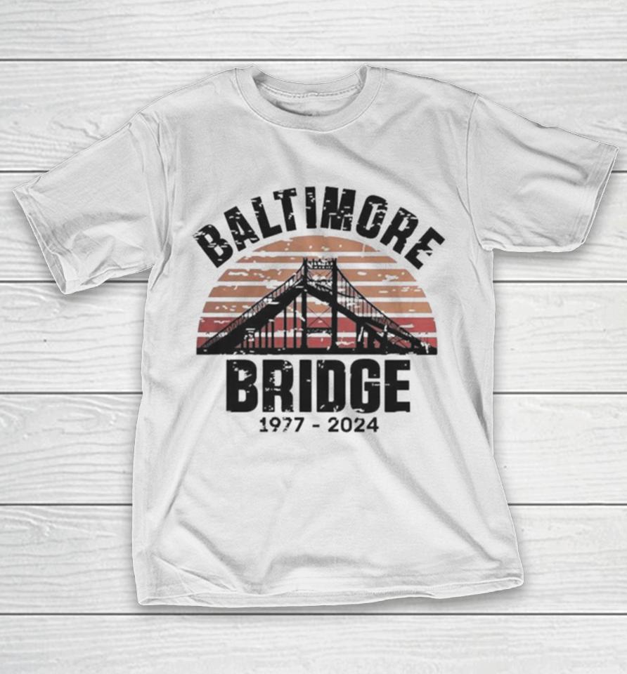 Baltimore Bridge Collapse Stay Strong Francis Scott Key 1977 2024 Vintage T-Shirt