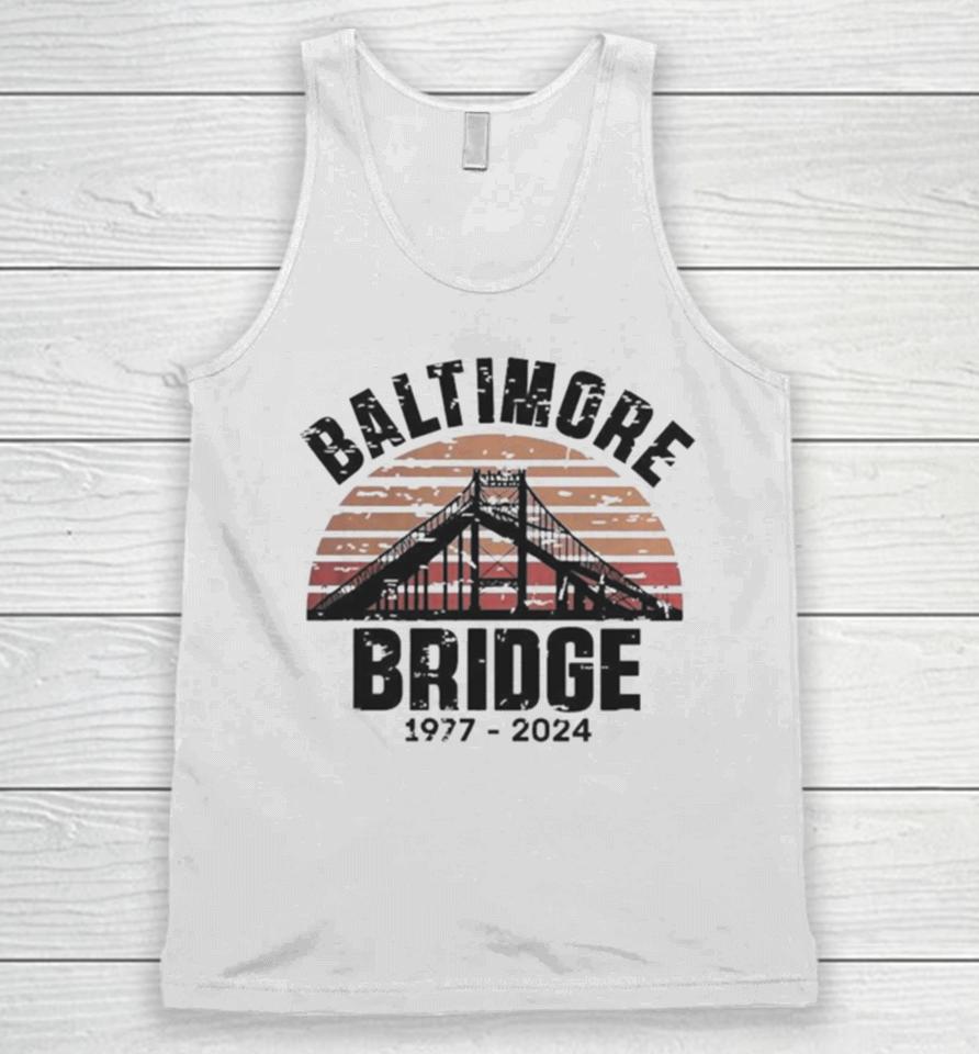 Baltimore Bridge Collapse Stay Strong Francis Scott Key 1977 2024 Vintage Unisex Tank Top