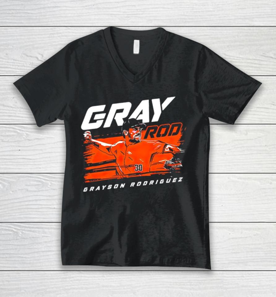 Baltimore Orioles Grayson Rodriguez Gray Rod Unisex V-Neck T-Shirt