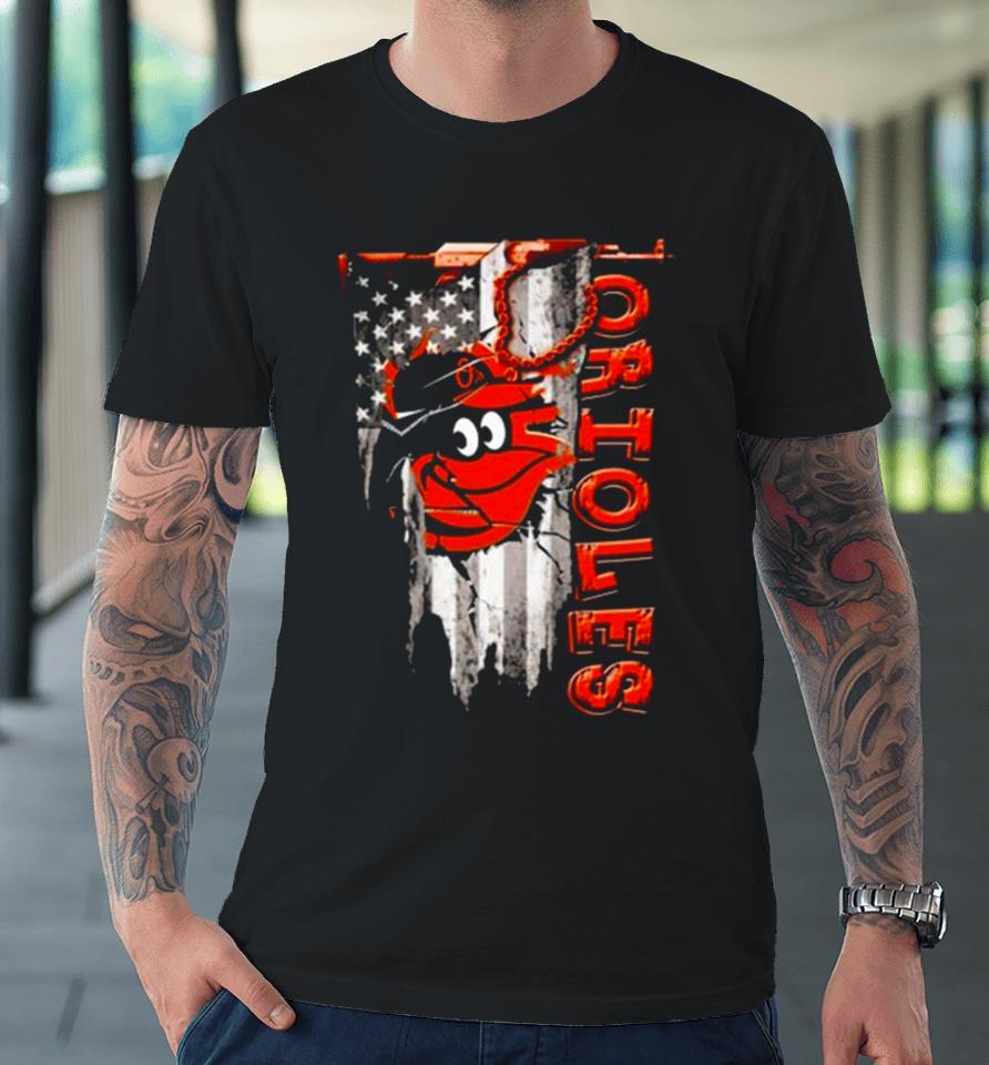 Baltimore Orioles Inside Usa Flag 2023 Premium T-Shirt