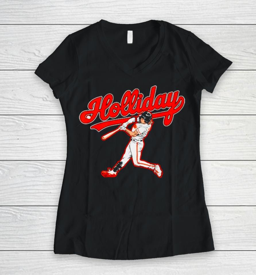 Baltimore Orioles Jackson Holliday Women V-Neck T-Shirt