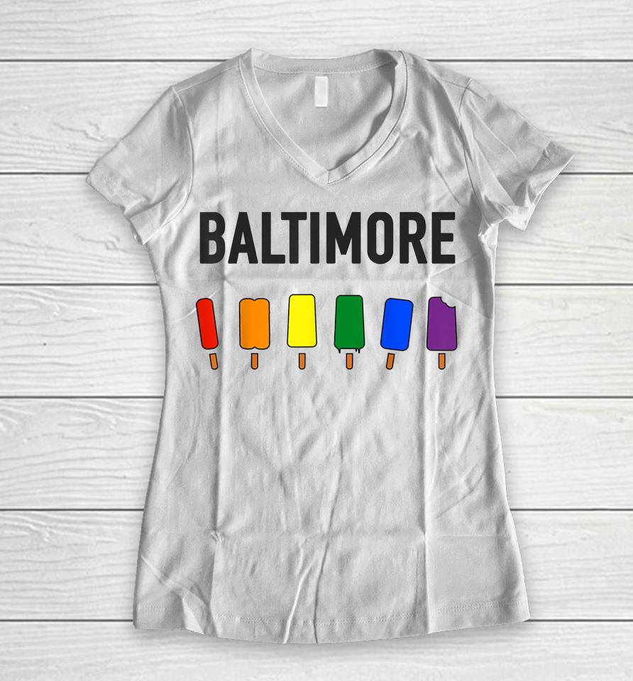 Baltimore Pride Women V-Neck T-Shirt