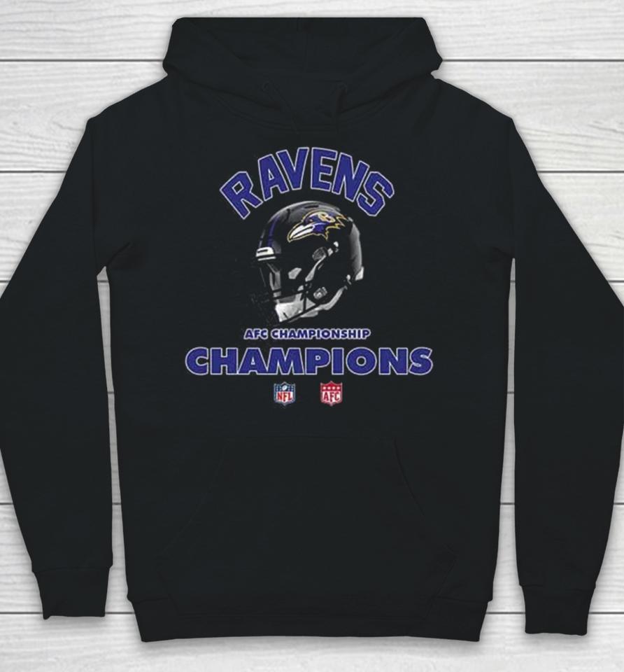 Baltimore Ravens Afc Championship Season 2023 2024 Nfl Super Bowl Lvii Merchandise Helmet Winners Hoodie