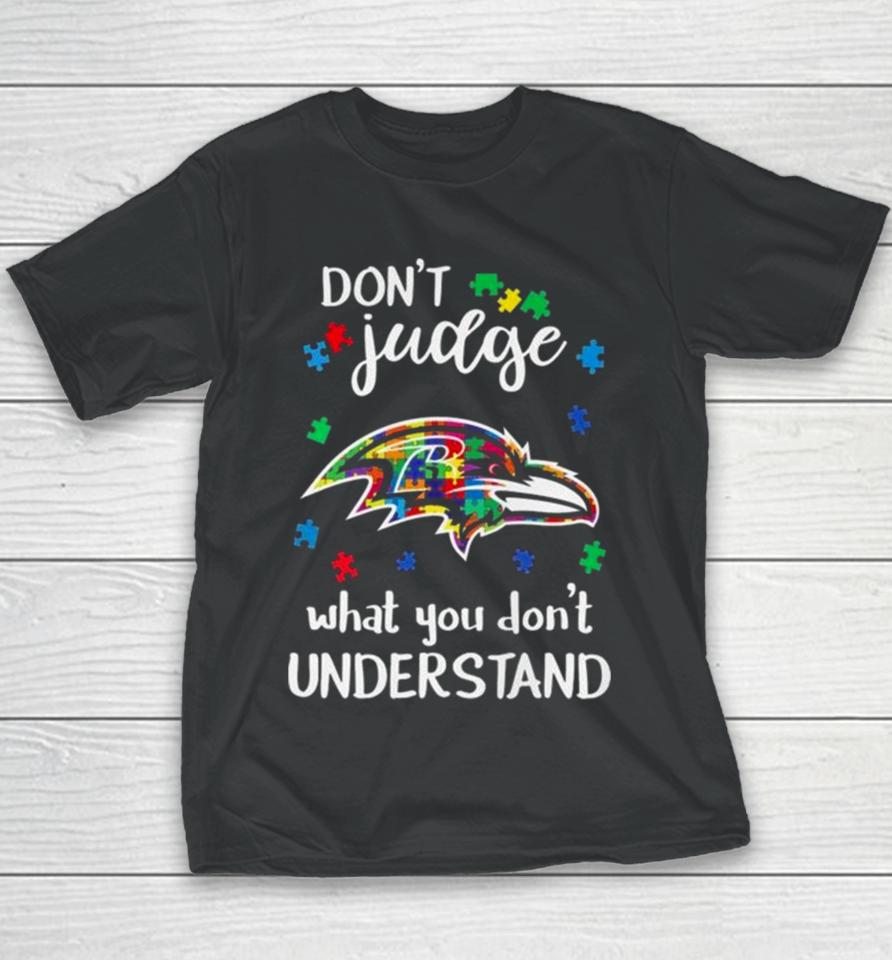 Baltimore Ravens Autism Don’t Judge What You Don’t Understand Youth T-Shirt