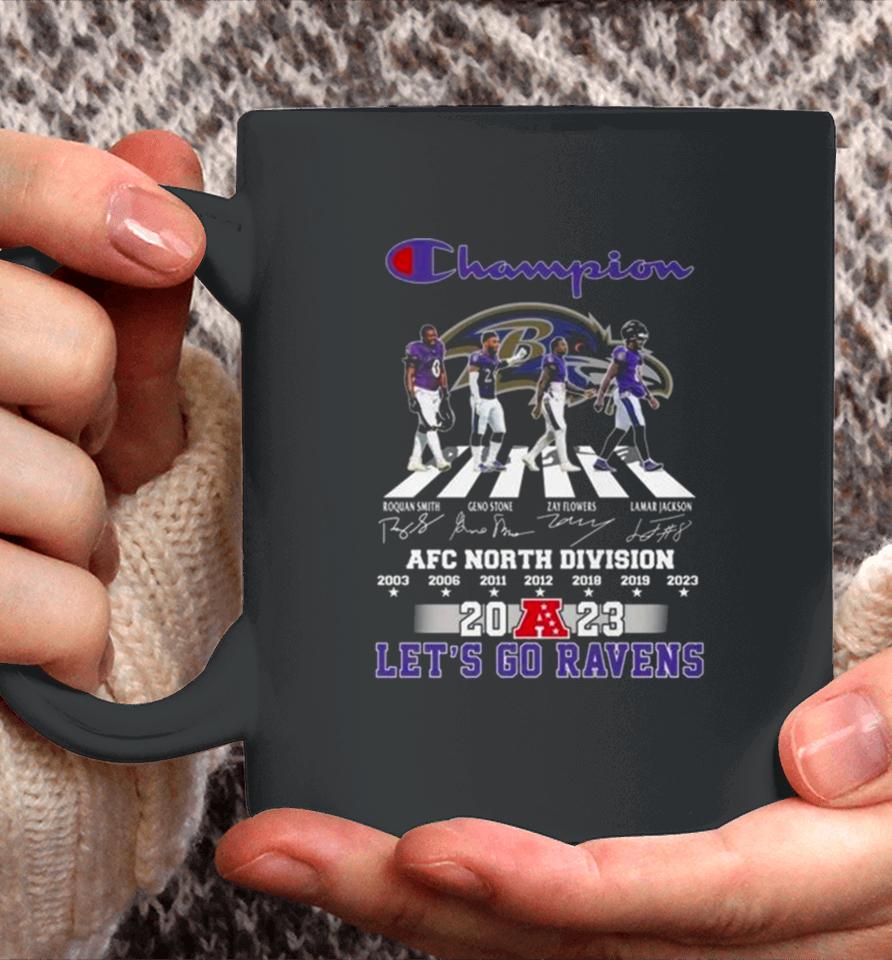 Baltimore Ravens Champions Abbey Road 2023 Afc North Division Let’s Go Ravens Signatures Coffee Mug