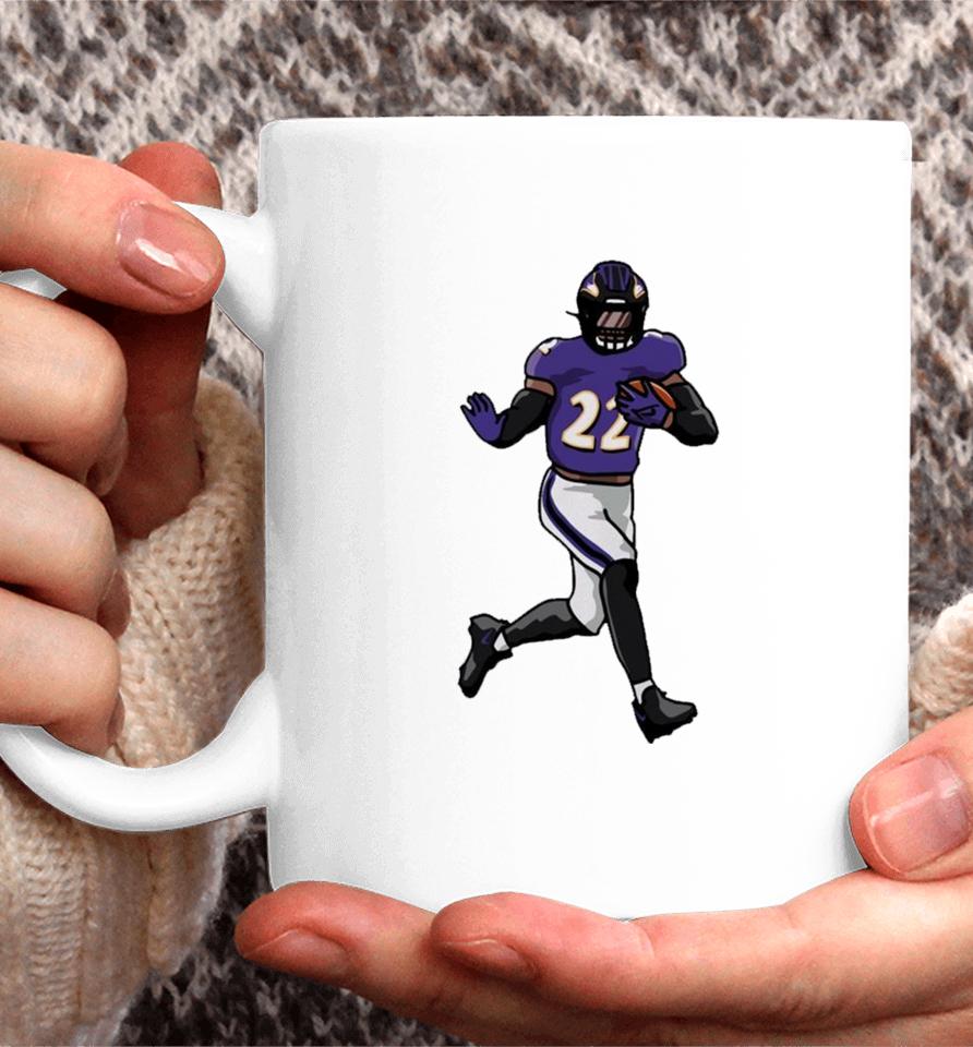 Baltimore Ravens Derrick Henry Running Holding Ball Coffee Mug