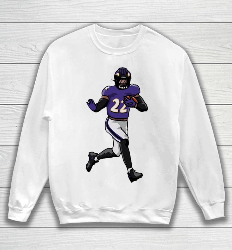 Baltimore Ravens Derrick Henry Running Holding Ball Sweatshirt