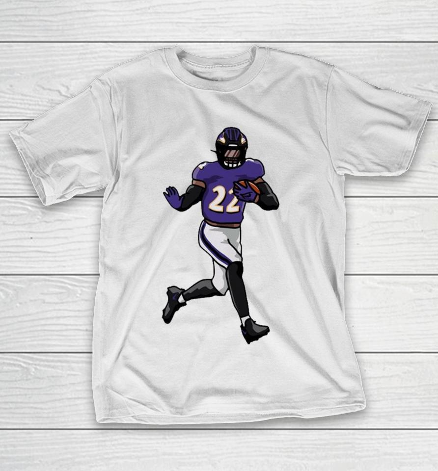 Baltimore Ravens Derrick Henry Running Holding Ball T-Shirt