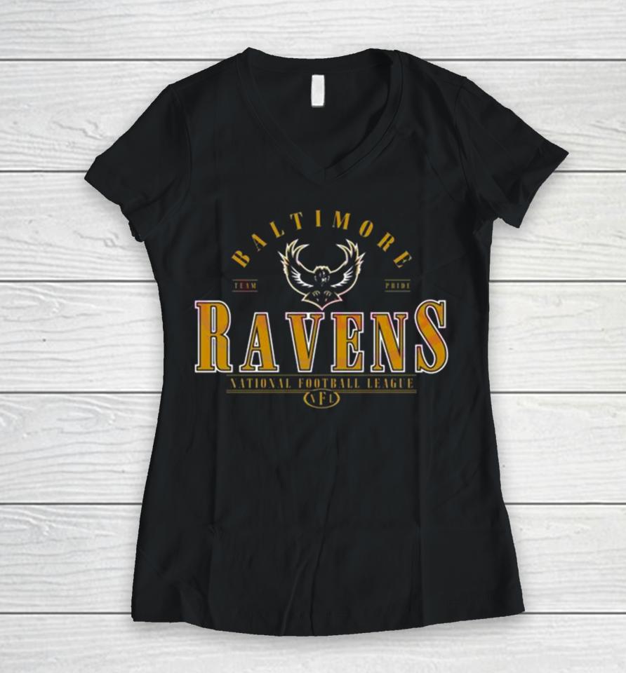 Baltimore Ravens Football Team Pride National Football League Nfl Women V-Neck T-Shirt