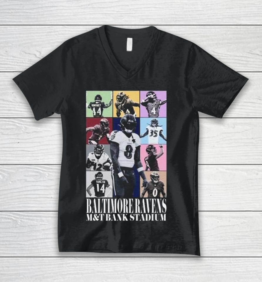 Baltimore Ravens M&Amp;T Bank Stadium The Eras Tour Unisex V-Neck T-Shirt