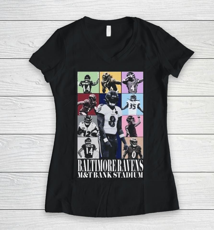 Baltimore Ravens M&Amp;T Bank Stadium The Eras Tour Women V-Neck T-Shirt