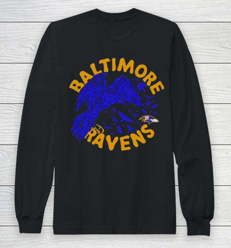 Baltimore Ravens Powerful Ravens Mascot Long Sleeve T-Shirt