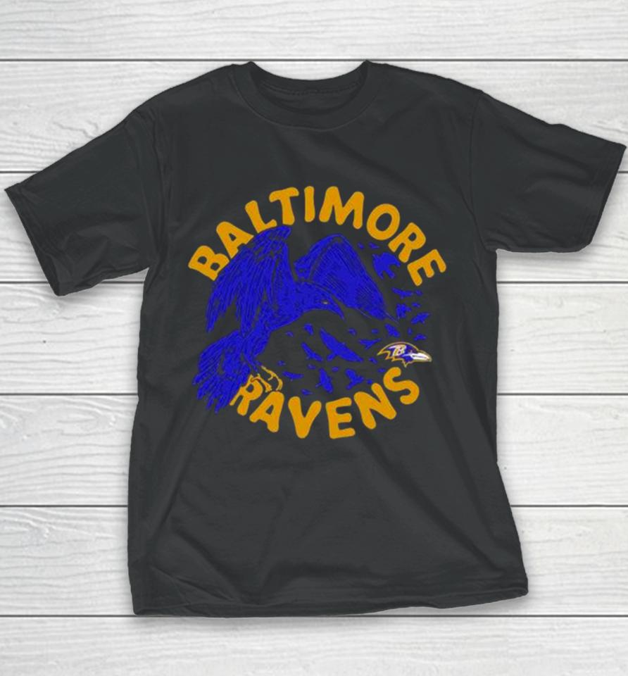 Baltimore Ravens Powerful Ravens Mascot Youth T-Shirt