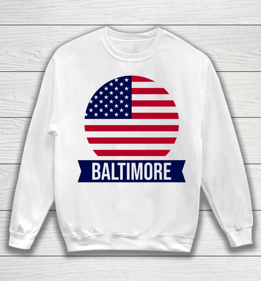 Baltimore Usa Flag Sweatshirt
