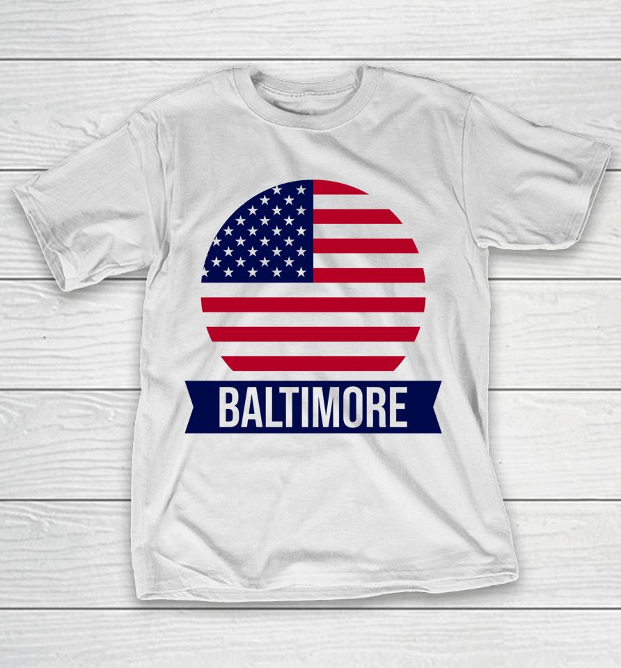 Baltimore Usa Flag T-Shirt