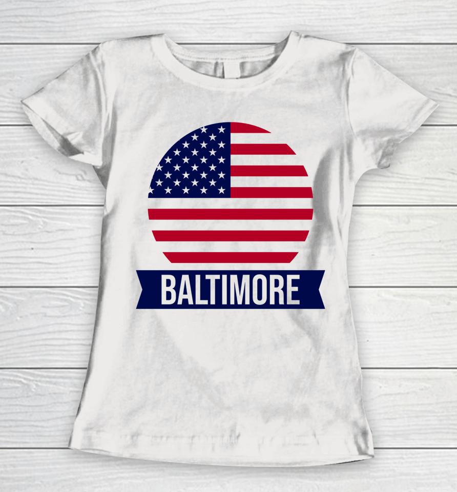 Baltimore Usa Flag Women T-Shirt
