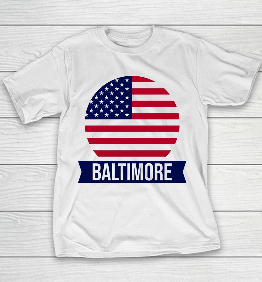Baltimore Usa Flag Youth T-Shirt