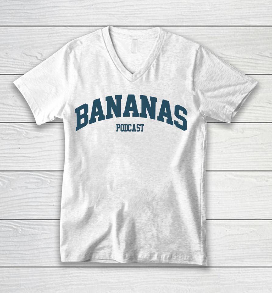 Bananas Podcast Unisex V-Neck T-Shirt