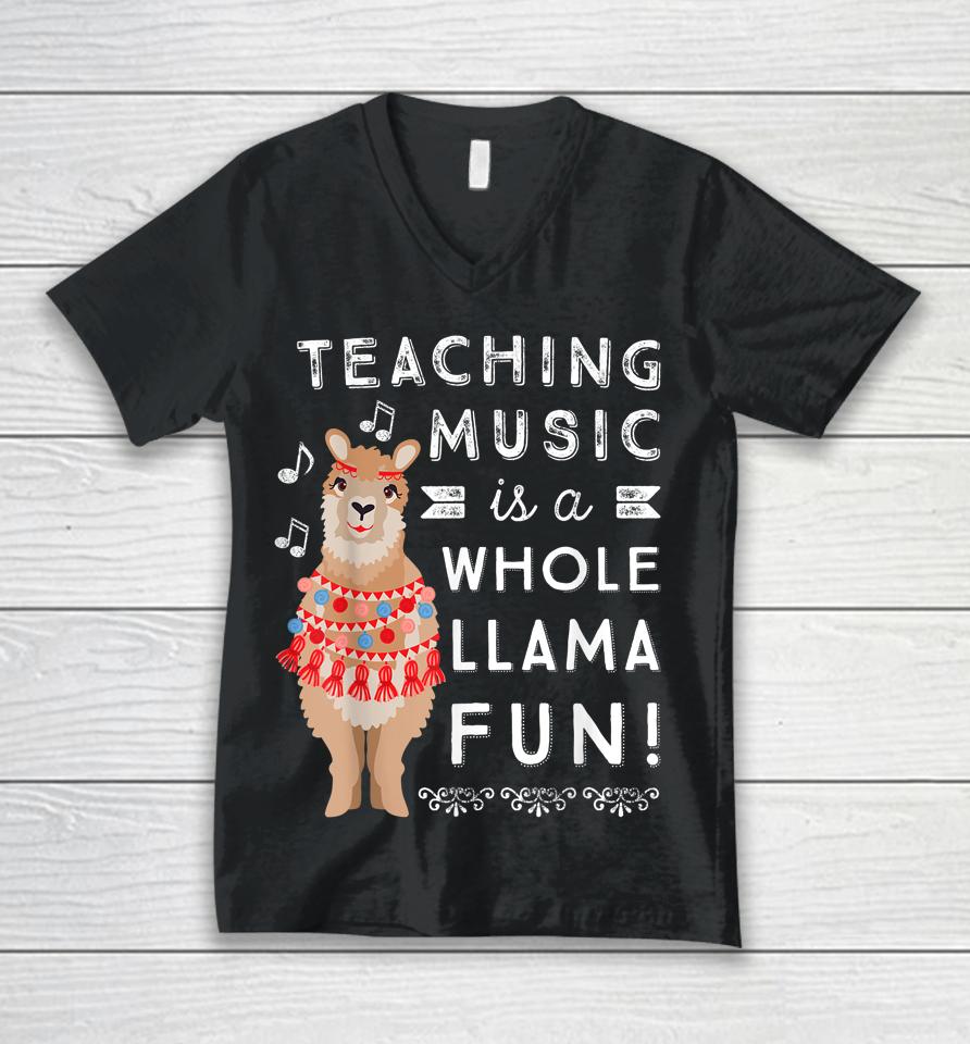 Band Choir Music Teacher Appreciation Gift Whole Llama Unisex V-Neck T-Shirt
