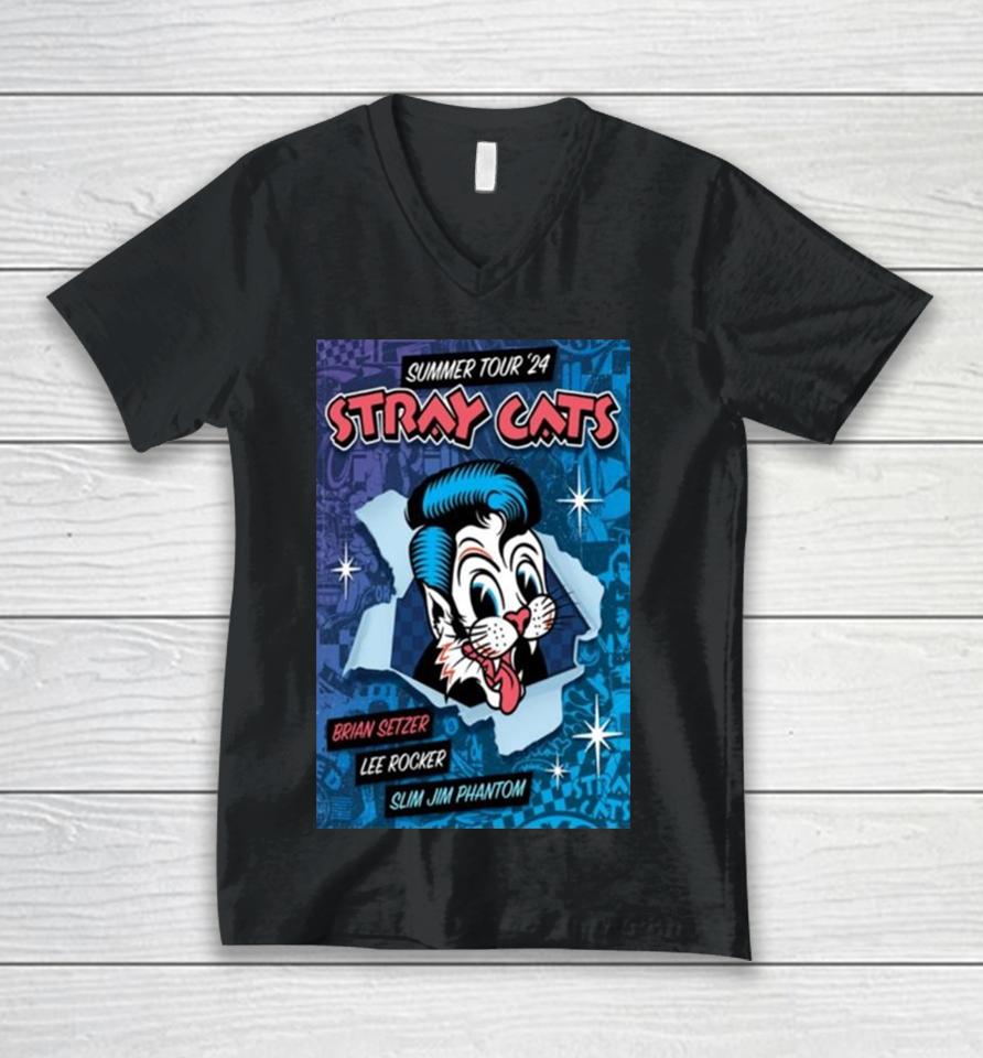 Band Stray Cats 2024 Summer Tour Unisex V-Neck T-Shirt