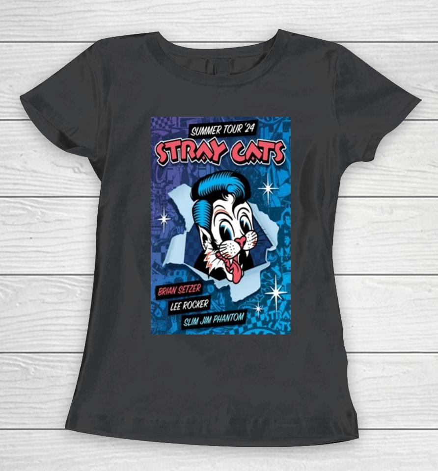 Band Stray Cats 2024 Summer Tour Women T-Shirt