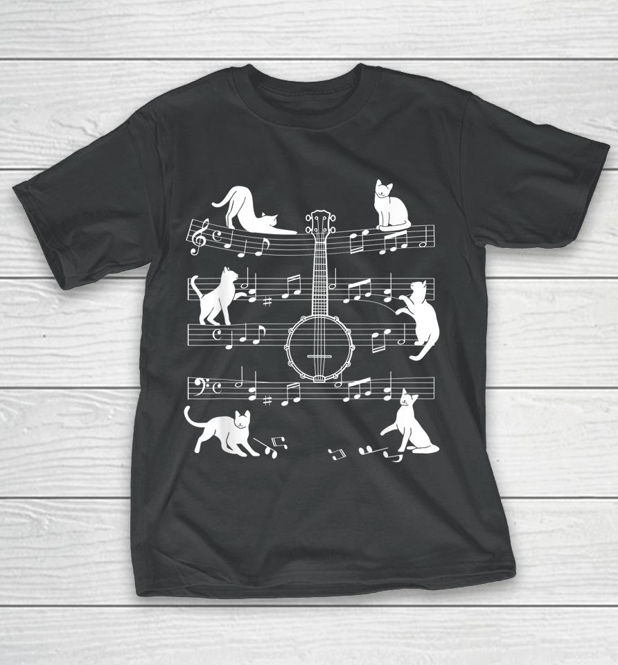Banjo Cats For Cat Loving Banjo Player T-Shirt